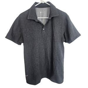Bylt Mens Drop Cut SS Polo Lux Size L Stretch WIcking Minimalist Everyday Casual